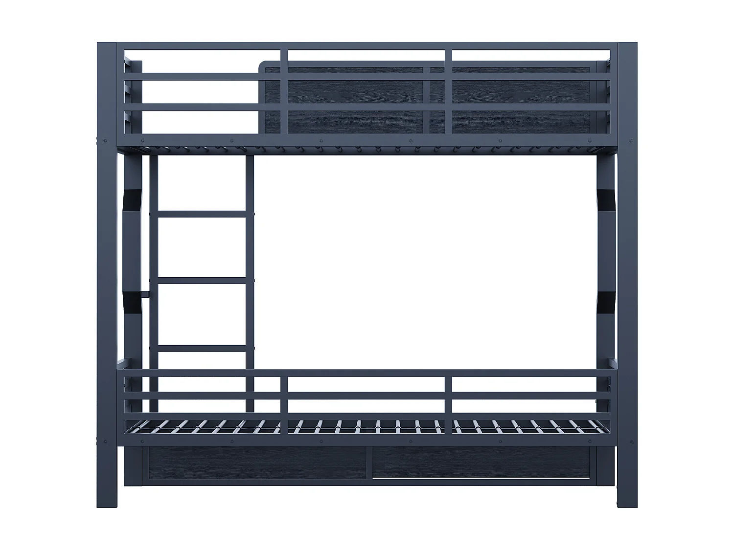 Letto sovrapposto 90 x 200 cm - con illuminazione LED - con barriere di sicurezza - con scala - nero​ (materasso non incluso)