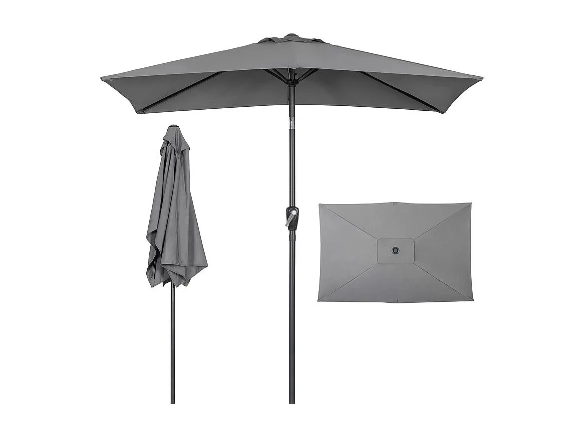 Parasol Rectangulaire D Extérieur 212 X 134 Cm Gris