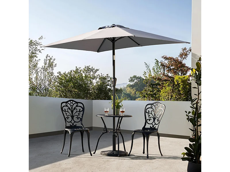 Parasol Rectangulaire D Extérieur 212 X 134 Cm Gris