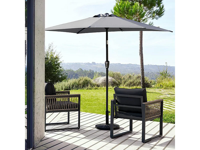 Parasol Rectangulaire D Extérieur 212 X 134 Cm Gris