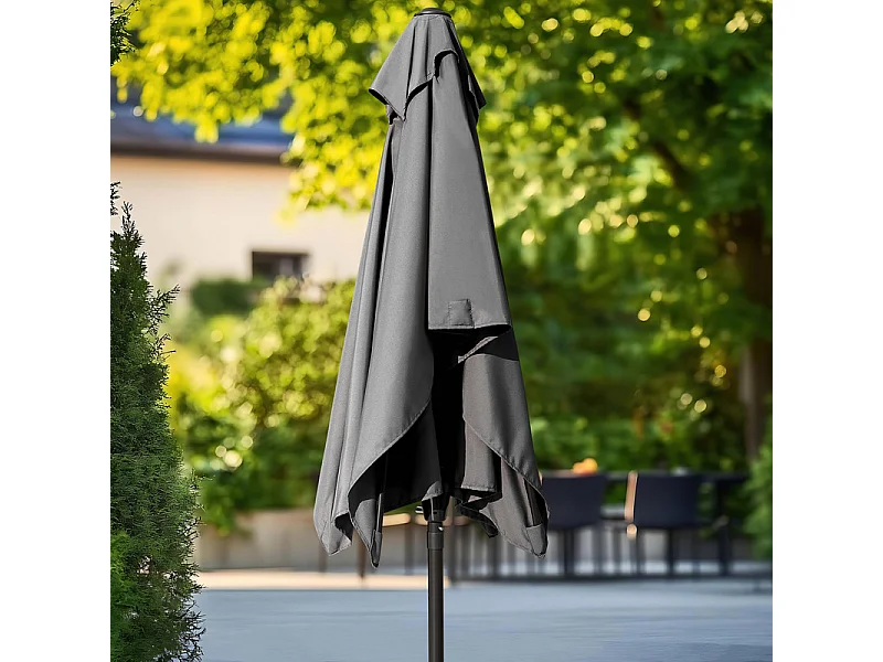 Parasol Rectangulaire D Extérieur 212 X 134 Cm Gris