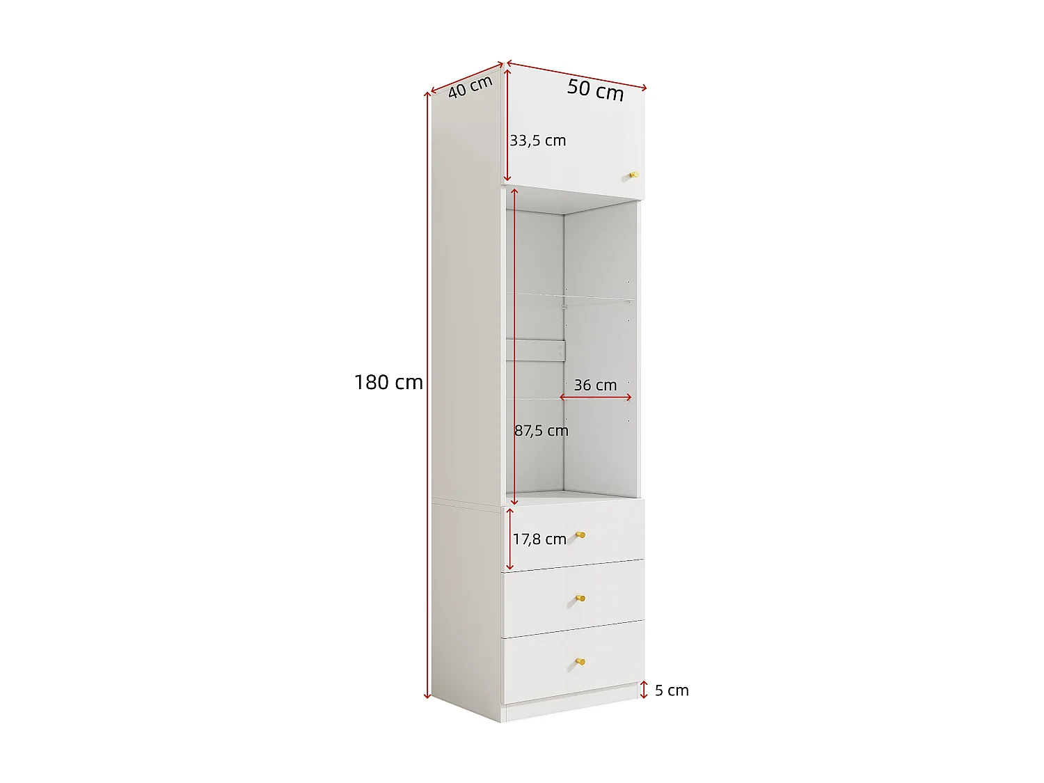 Schlafzimmerschrank-Set – Kombination aus Kleiderschrank und Bücherregal – mit Türen und Schubladen – MDF – weiß