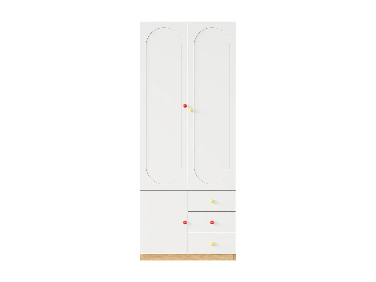 Set aus 2 Kinderzimmerschränken – 2 x 80 x 45 x 200 cm – mit 4 Türen und 6 Schubladen – lackierte Oberfläche – MDF – weiß