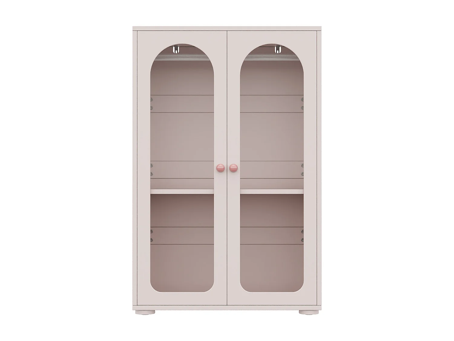 Armoire laquée pour enfant - 80 x 50 x 120 cm - avec tringle + 2 portes en acrylique transparent - MDF - rose