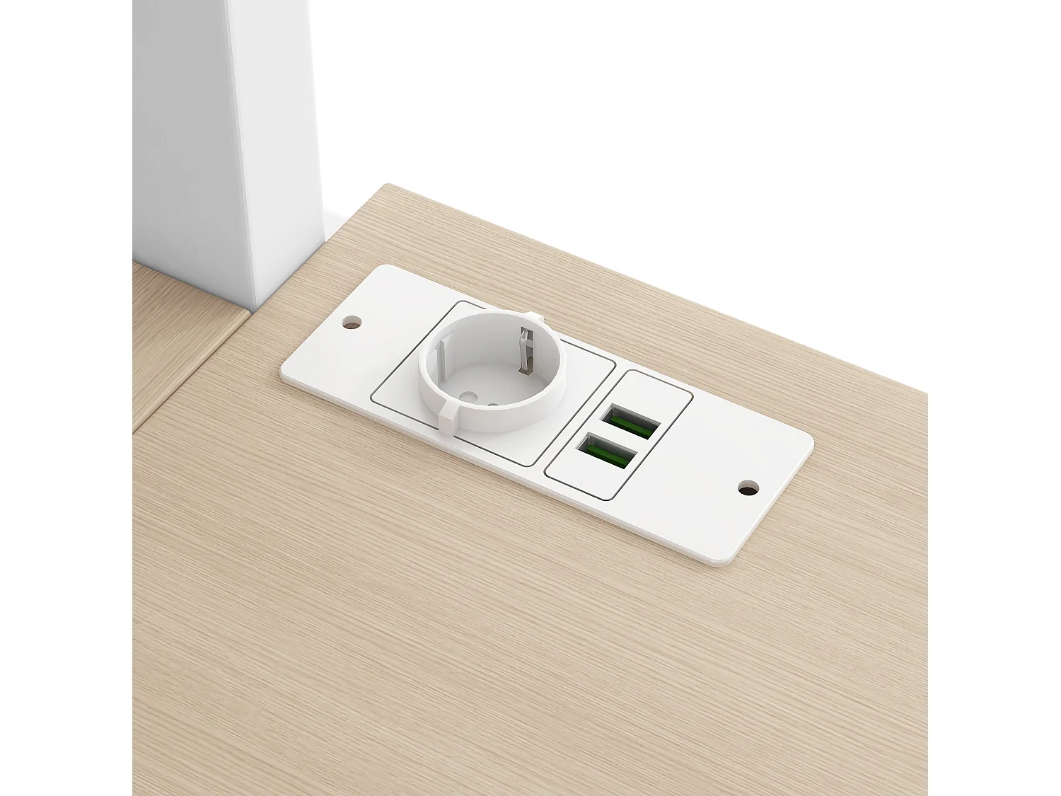 Lit mezzanine en métal 140x200 cm - Avec bureau et échelle de rangement - Port USB et éclairage LED - Blanc (sanas matelas)