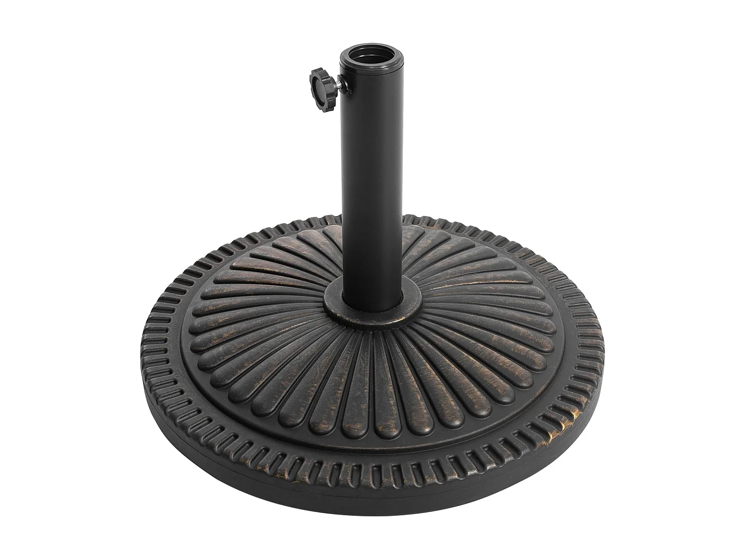 Extérieur 15 kg Base ronde de parapluie de patio, polyéthylène et béton