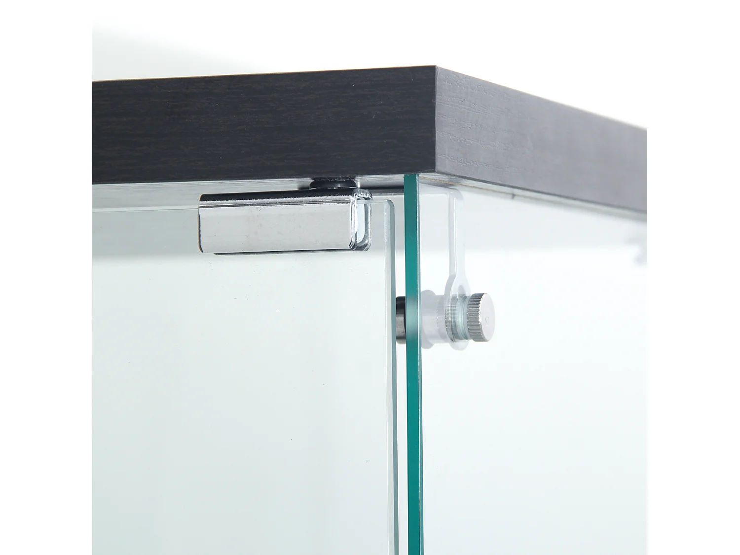 Vitrine en Verre avec LED, Armoir de Vitrine pour Collection Moderne avec 2 Portes et 4 étagères en Verre ESG, pour Le Bar, Le Salon, 164 x 80 x 36 cm, Noir