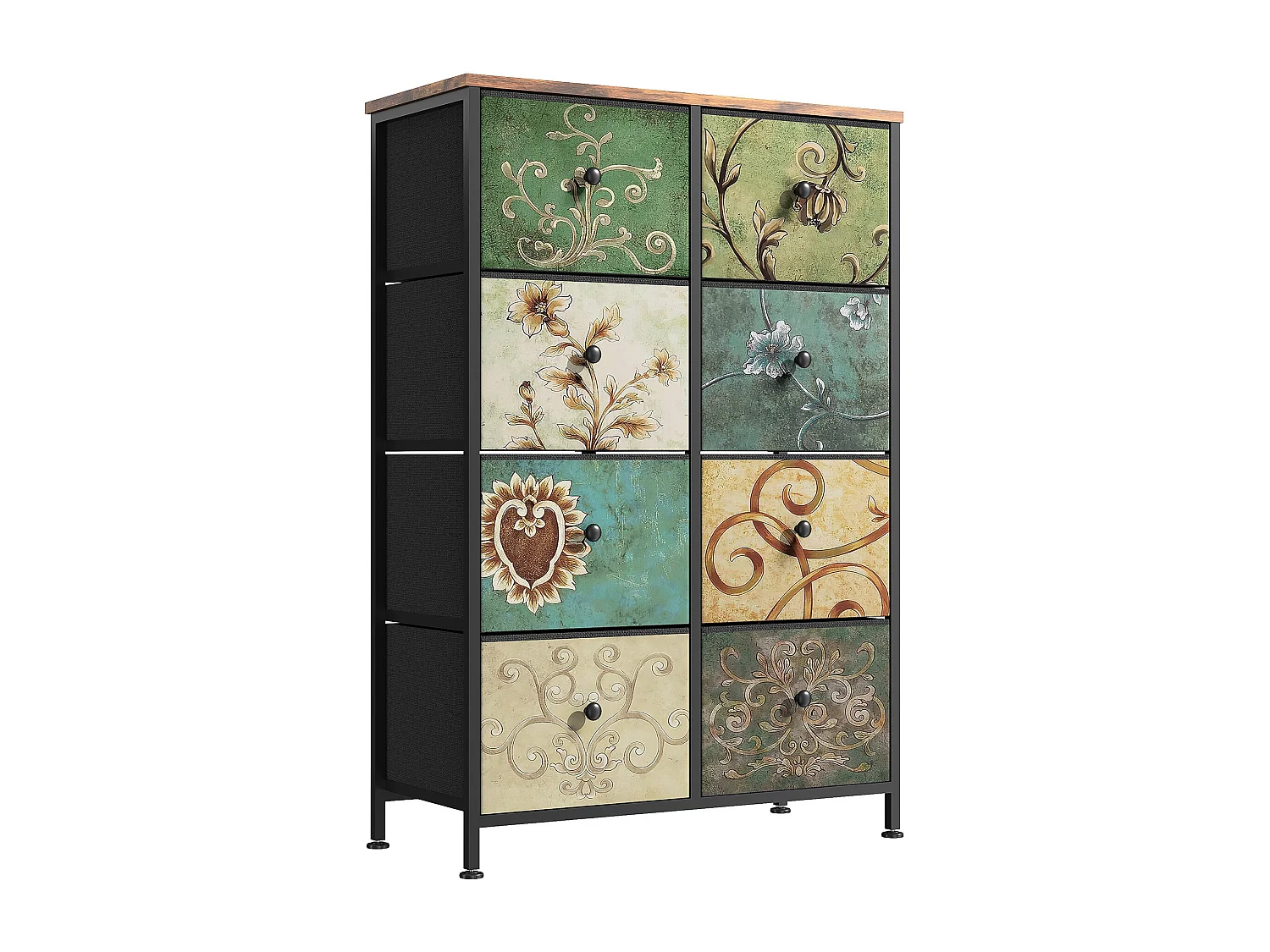 Commode en Tissu à 8 Tiroirs,Meuble de Grand Espace Tiroirs de Rangement, pour Placard,Salon,Chambre D’Enfant ou Couloir