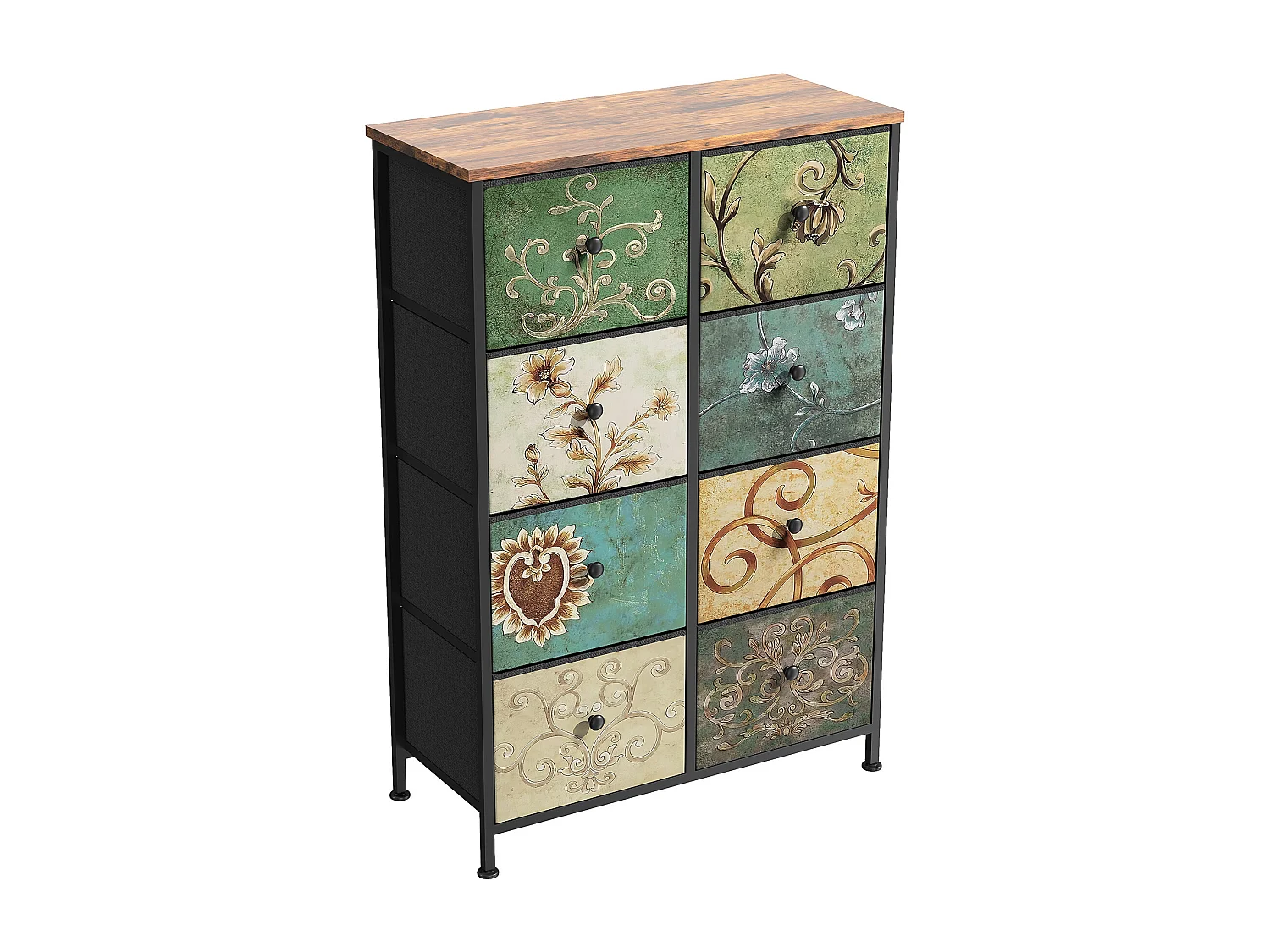 Commode en Tissu à 8 Tiroirs,Meuble de Grand Espace Tiroirs de Rangement, pour Placard,Salon,Chambre D’Enfant ou Couloir