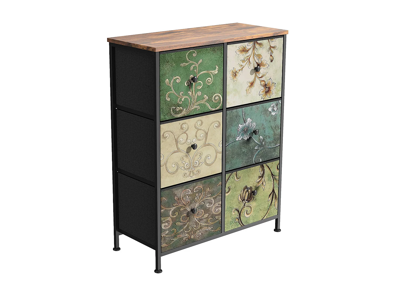 Commode en Tissu à 6 Tiroirs,Meuble de Grand Espace Tiroirs de Rangement,pour Placard,Salon,Chambre D’Enfant ou Couloir