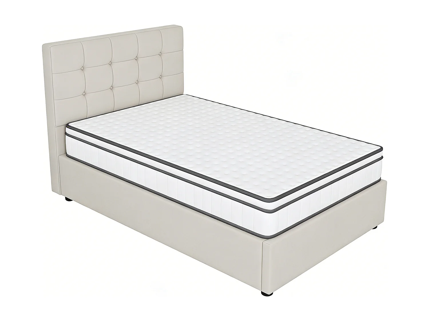 Matelas 90 x200 cm, hauteur 25 cm, à ressorts ensachés 7 zones, avec tissu doux, dureté H2, maille 3D, respirant, avec certification Oeko-Tex, matelas