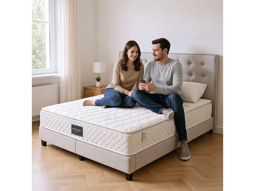 Matelas 140 x 200 cm, à ressorts ensachés, hauteur 25 cm, degré de dureté H3, matelas ergonomique à ressorts ensachés 7 zones,blanc