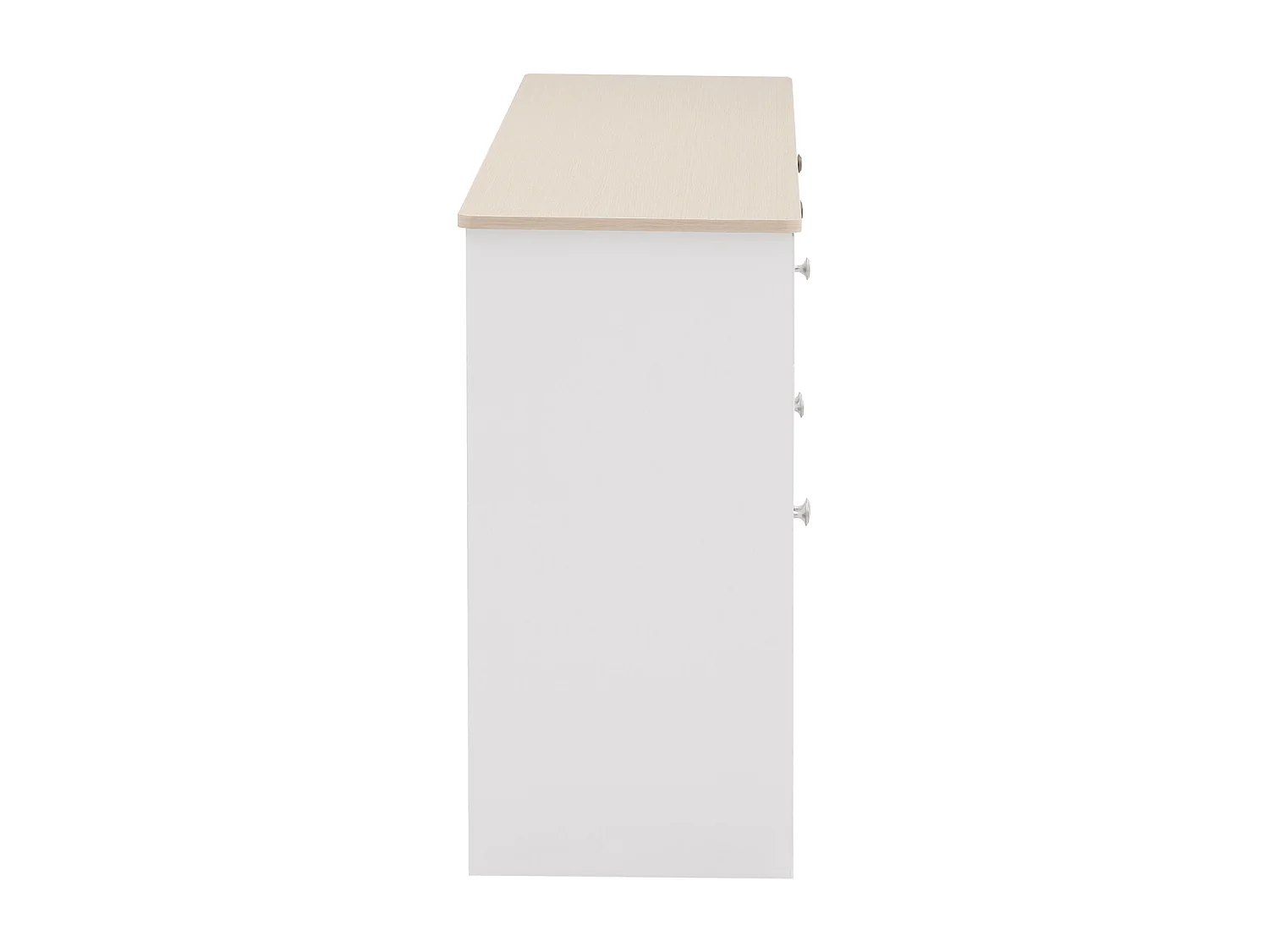 Aparador com 3 gavetas e 4 portas - 160 x 37 x 75 cm - Ideal para sala de estar, sala de jantar e quarto - Branco