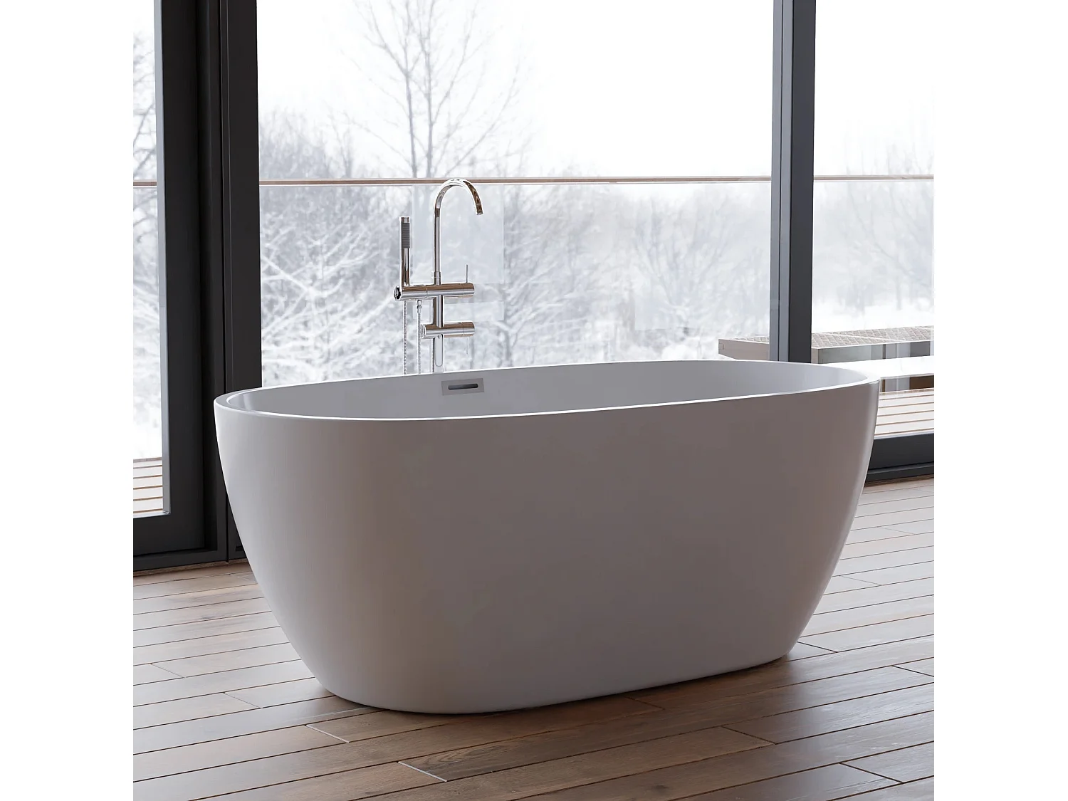 Baignoire Ilot Samba 150 blanche 150 x70 x58 cm, by SPALINA