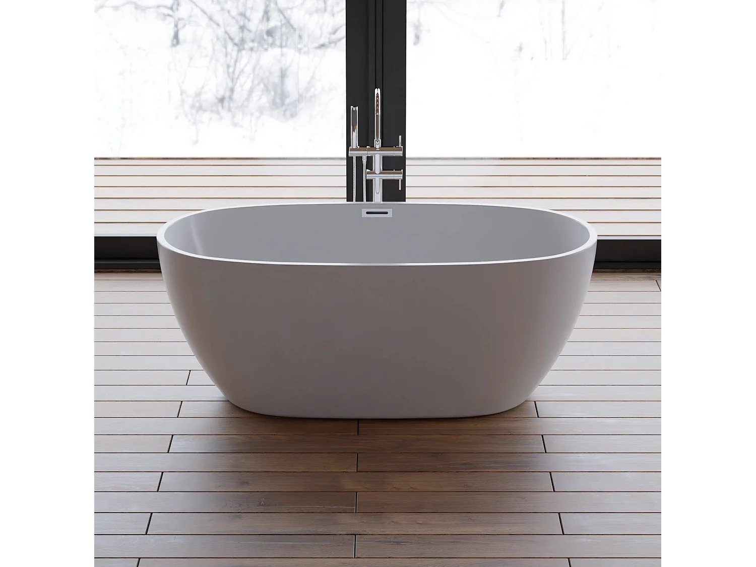 Baignoire Ilot Samba 150 blanche 150 x70 x58 cm, by SPALINA