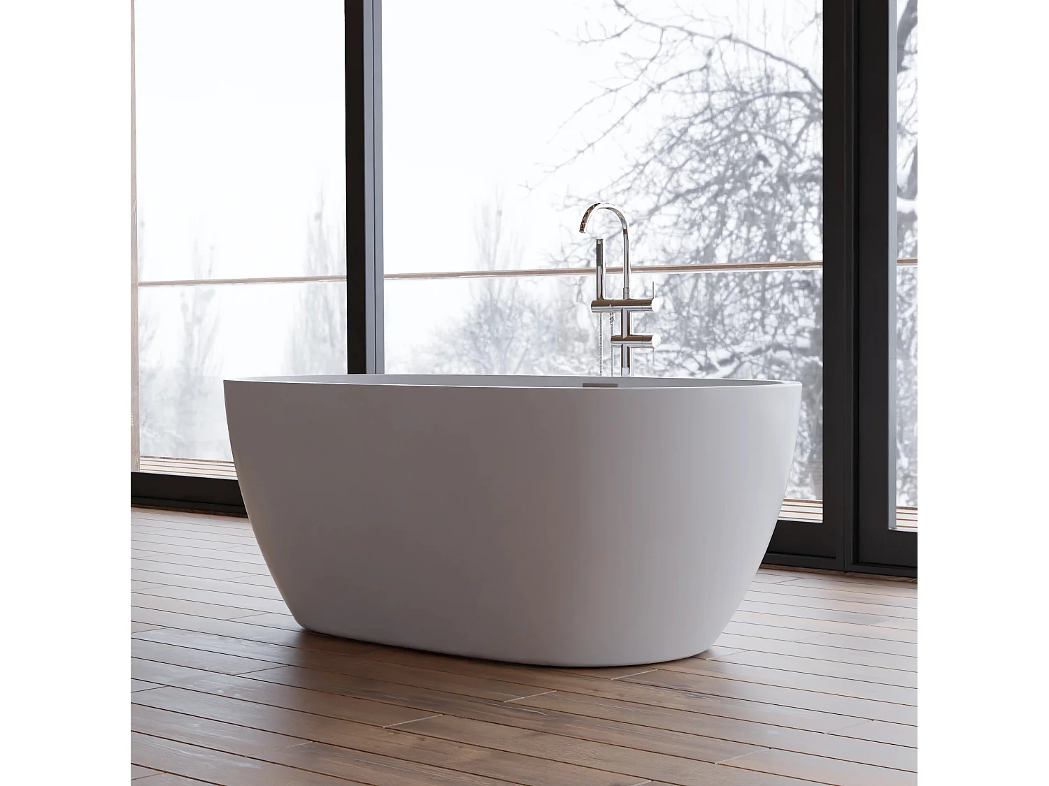 Baignoire Ilot Samba 150 blanche 150 x70 x58 cm, by SPALINA