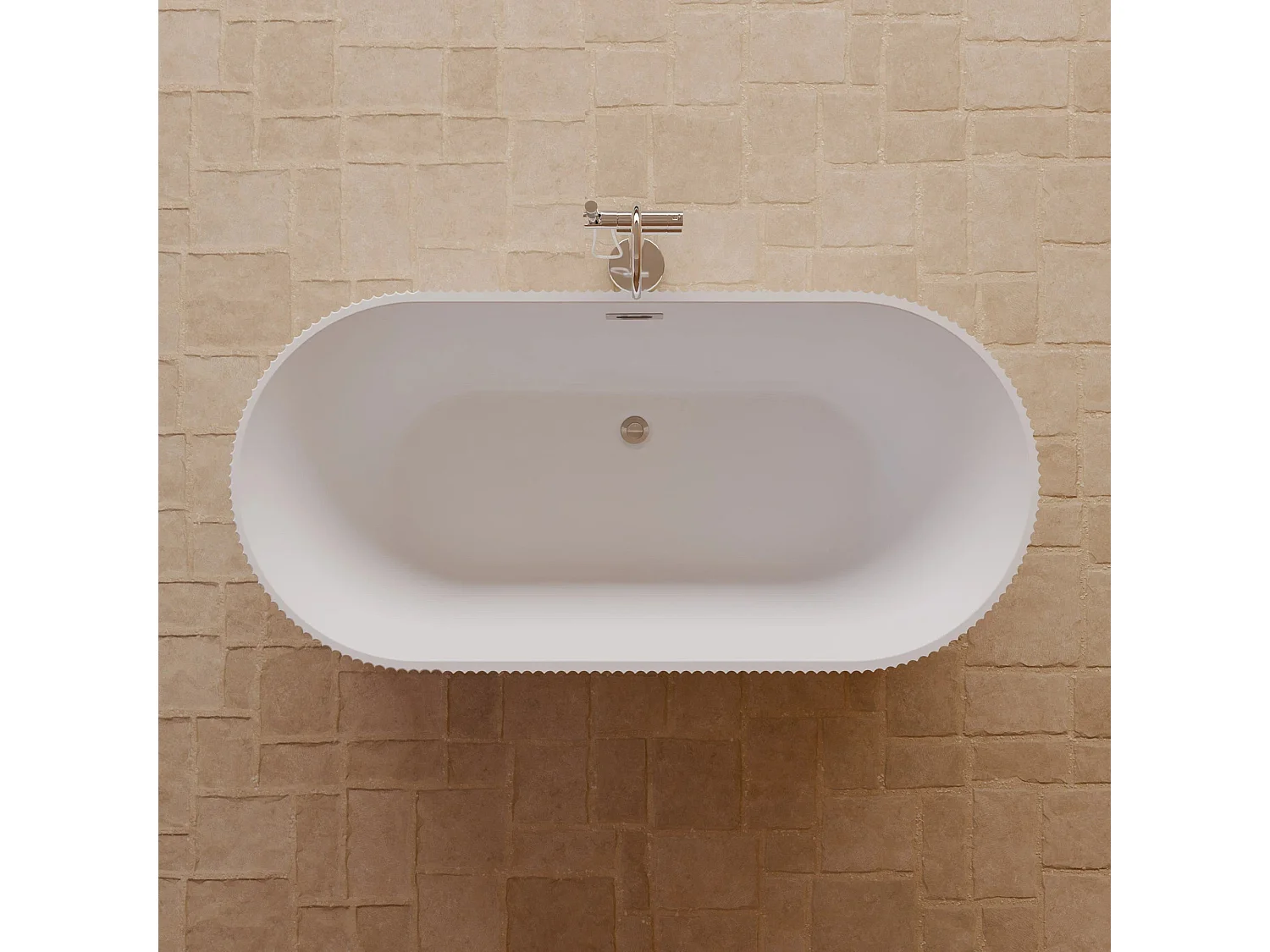 Baignoire Ilot Indigo 168 blanche 168 x80 x58 cm, by SPALINA