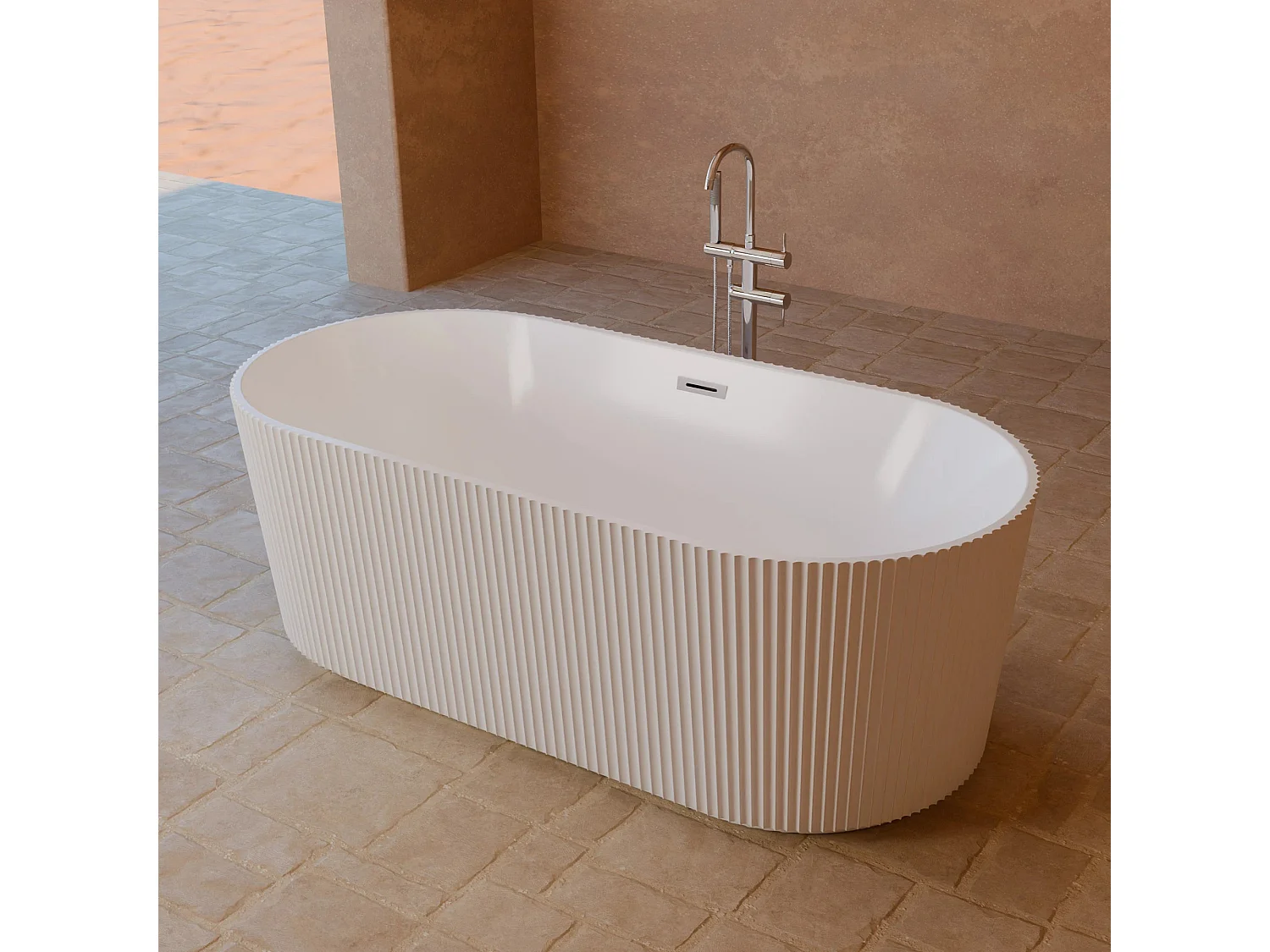 Baignoire Ilot Indigo 168 blanche 168 x80 x58 cm, by SPALINA
