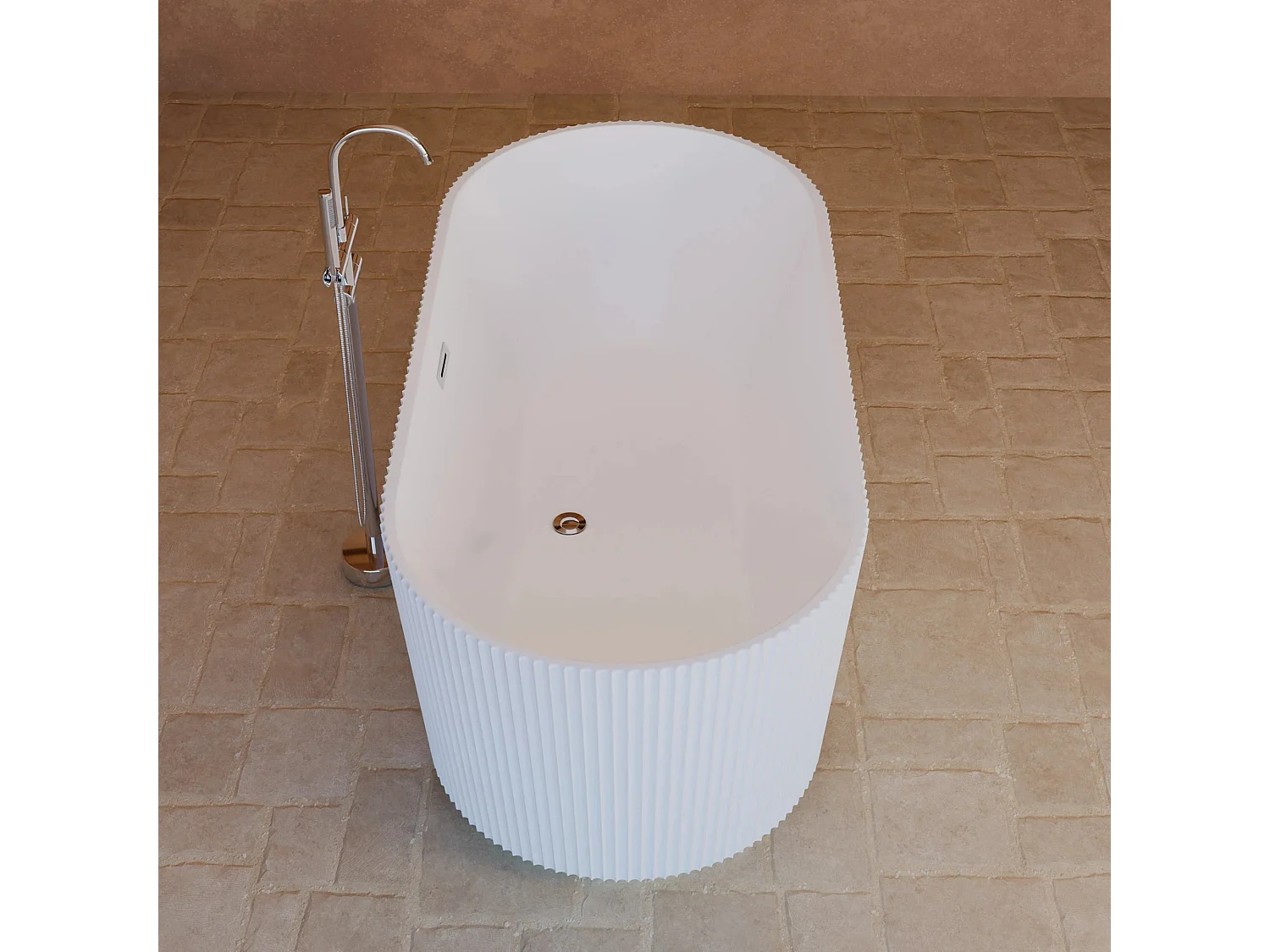 Baignoire Ilot Indigo 168 blanche 168 x80 x58 cm, by SPALINA
