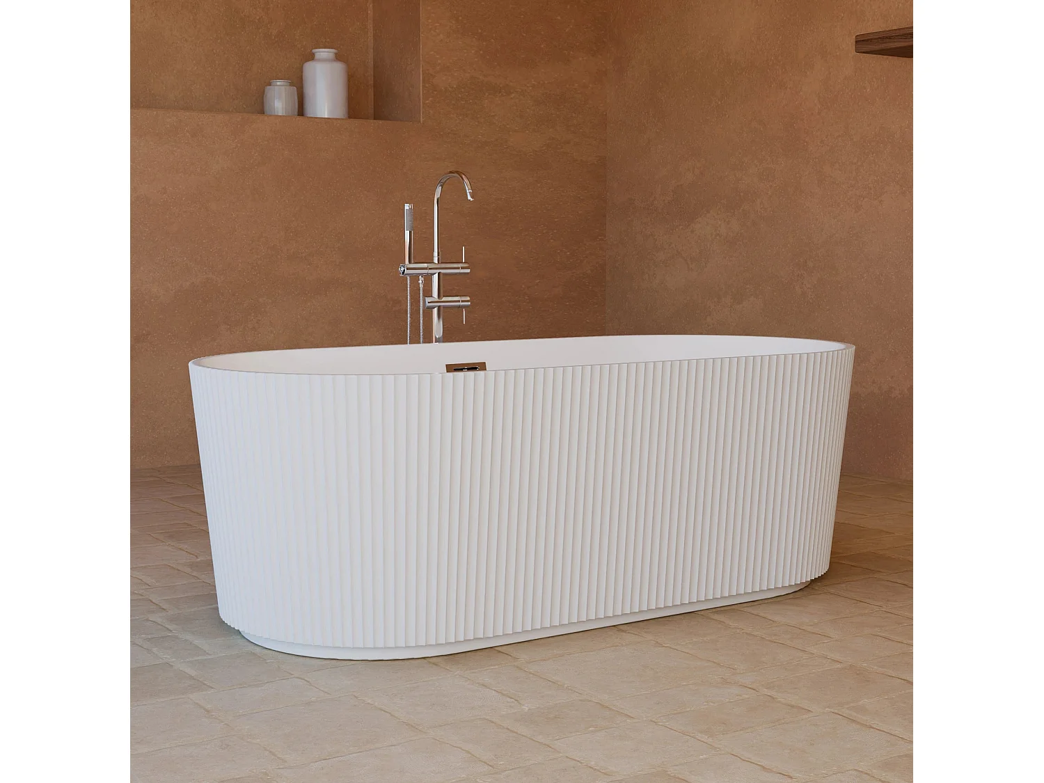 Baignoire Ilot Indigo 168 blanche 168 x80 x58 cm, by SPALINA