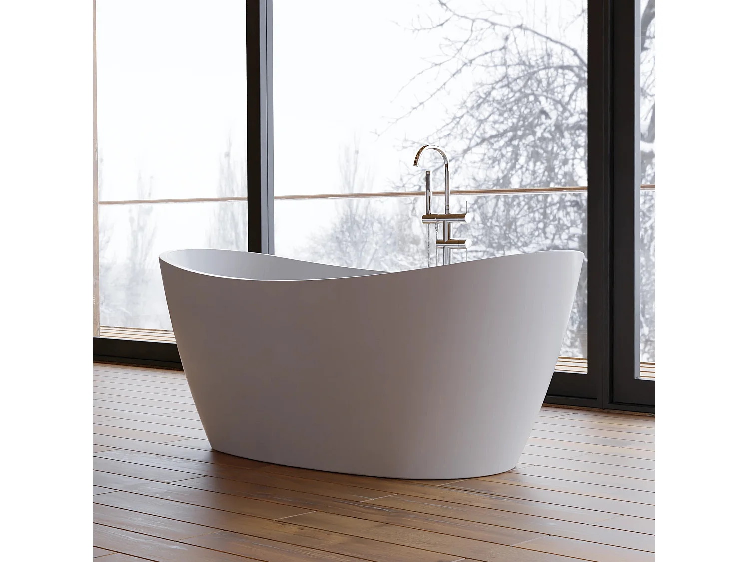 Baignoire Ilot Neroon 2.0 160 blanche 160 x75 x67 cm, by SPALINA