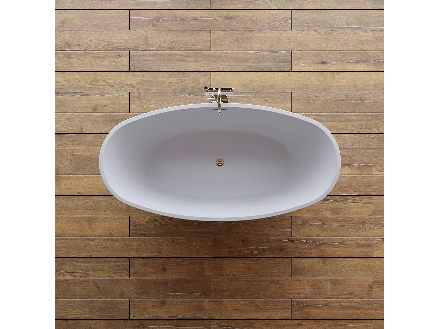 Baignoire Ilot Neroon 2.0 160 blanche 160 x75 x67 cm, by SPALINA