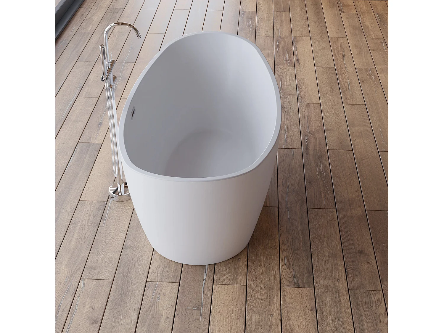 Baignoire Ilot Neroon 2.0 160 blanche 160 x75 x67 cm, by SPALINA