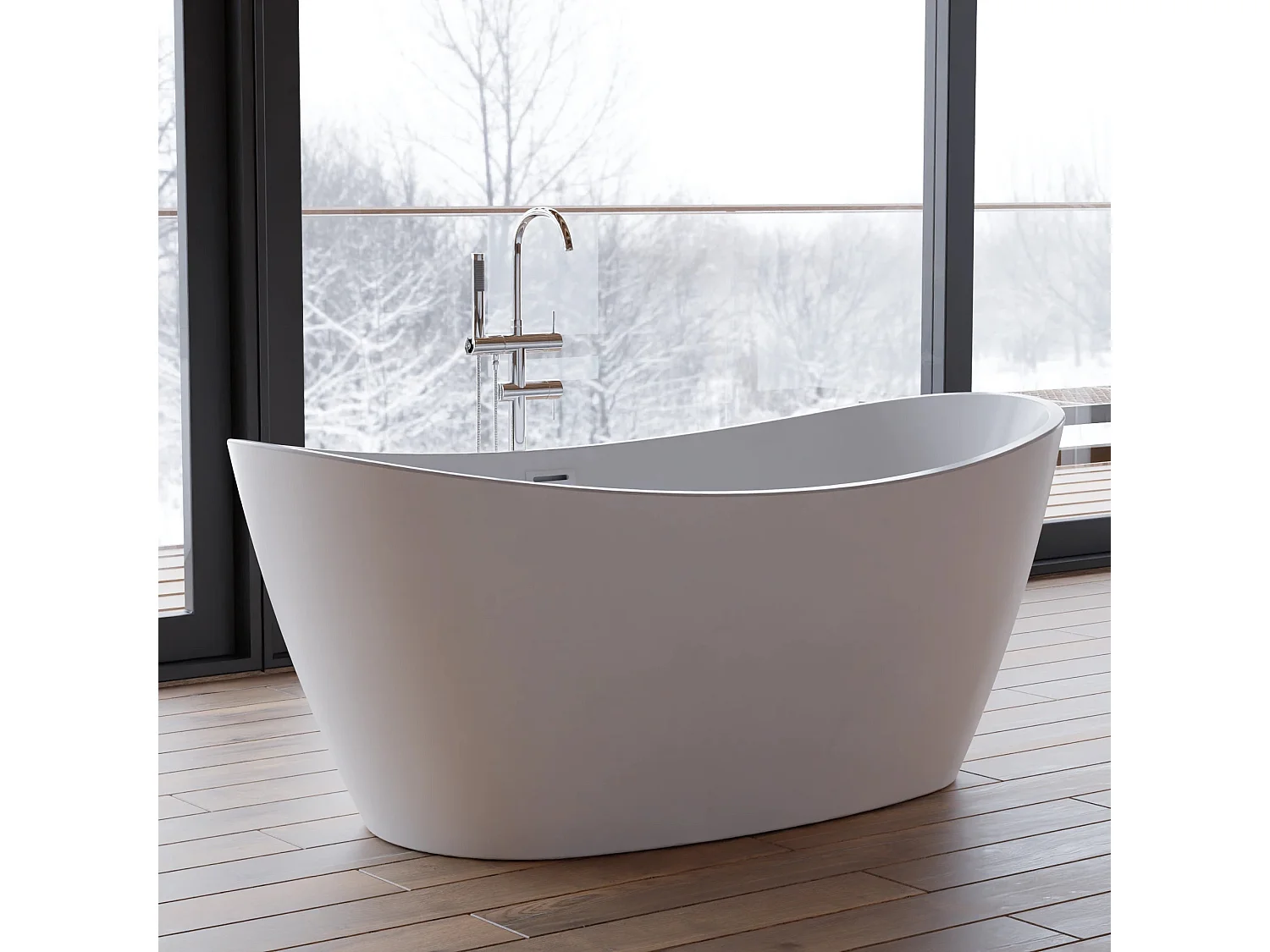 Baignoire Ilot Neroon 2.0 160 blanche 160 x75 x67 cm, by SPALINA