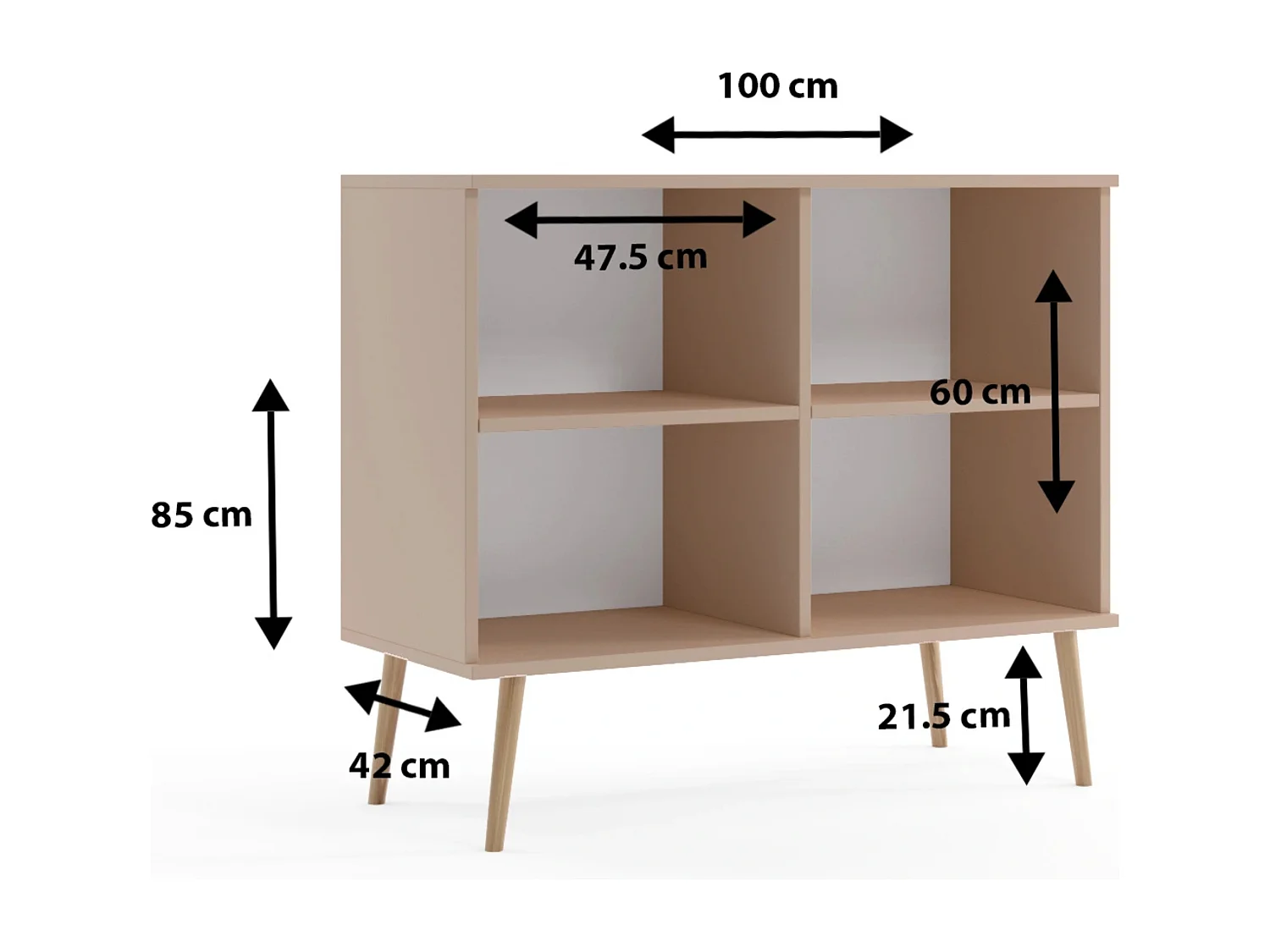 Kommode NATURA, 100 cm, Rosa, 2-türig