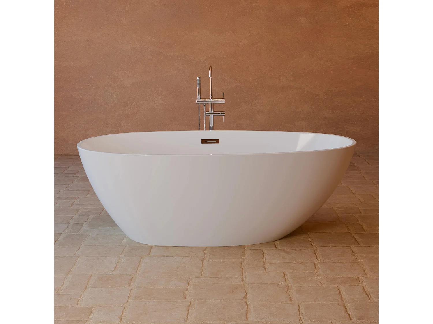Baignoire Ilot Kelly 170 blanche 170 x85 x58 cm, by SPALINA