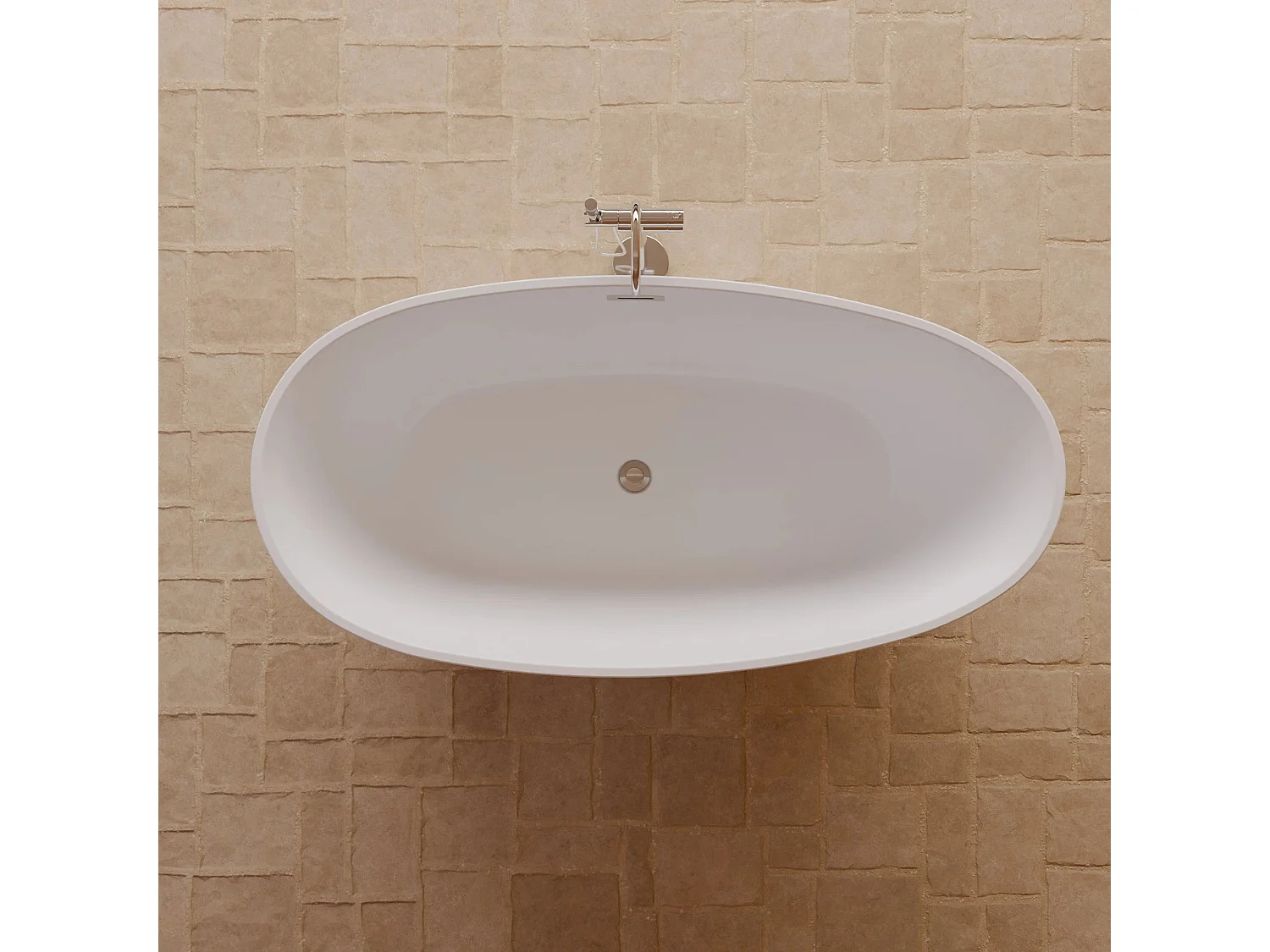 Baignoire Ilot Kelly 170 blanche 170 x85 x58 cm, by SPALINA