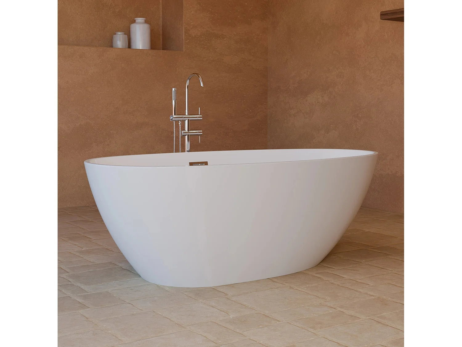 Baignoire Ilot Kelly 170 blanche 170 x85 x58 cm, by SPALINA
