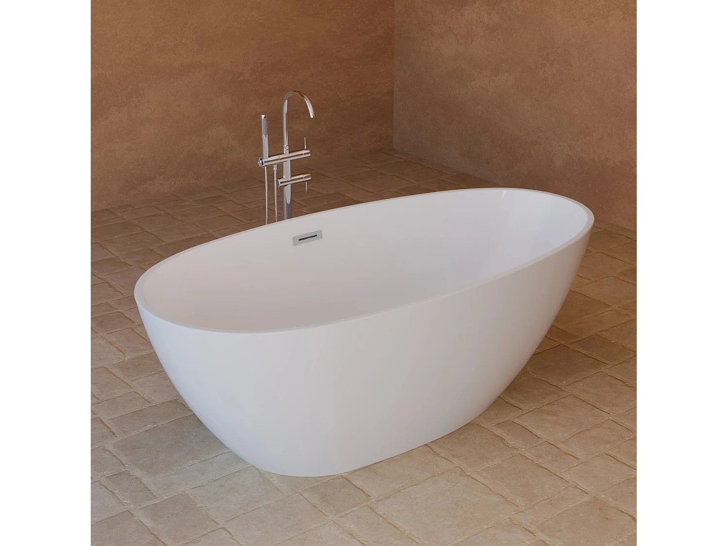 Baignoire Ilot Kelly 170 blanche 170 x85 x58 cm, by SPALINA