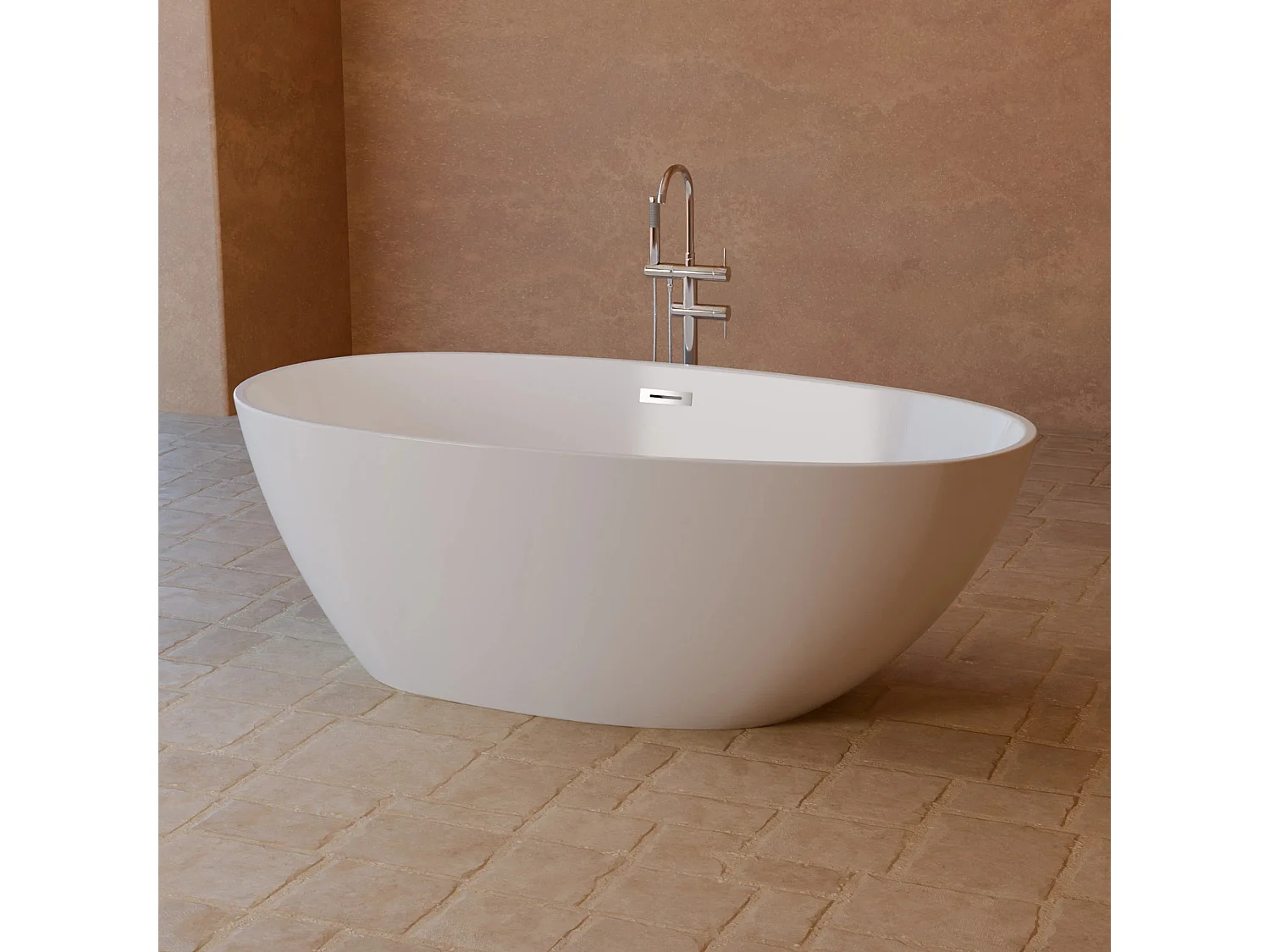 Baignoire Ilot Kelly 170 blanche 170 x85 x58 cm, by SPALINA