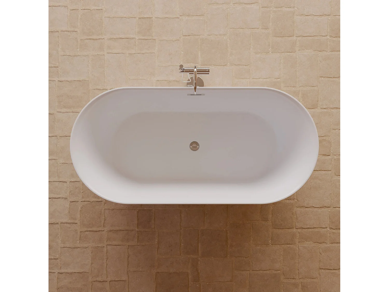 Baignoire Ilot Komodo 170 blanche 170 x80 x58 cm, by SPALINA