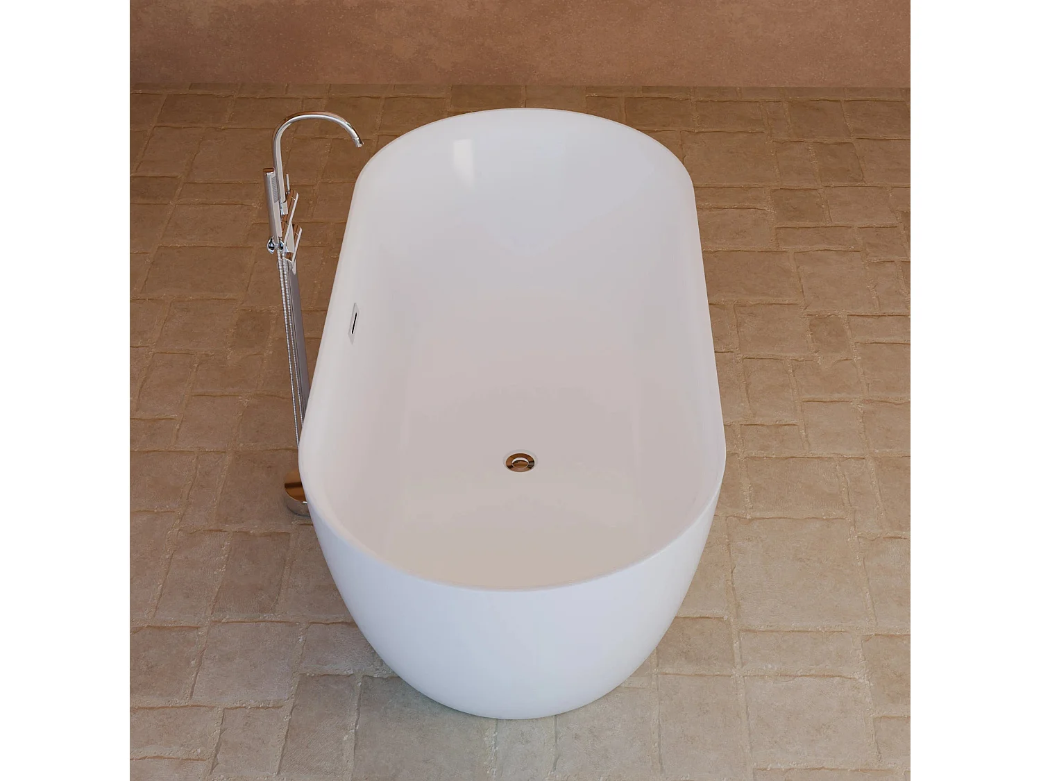 Baignoire Ilot Komodo 170 blanche 170 x80 x58 cm, by SPALINA
