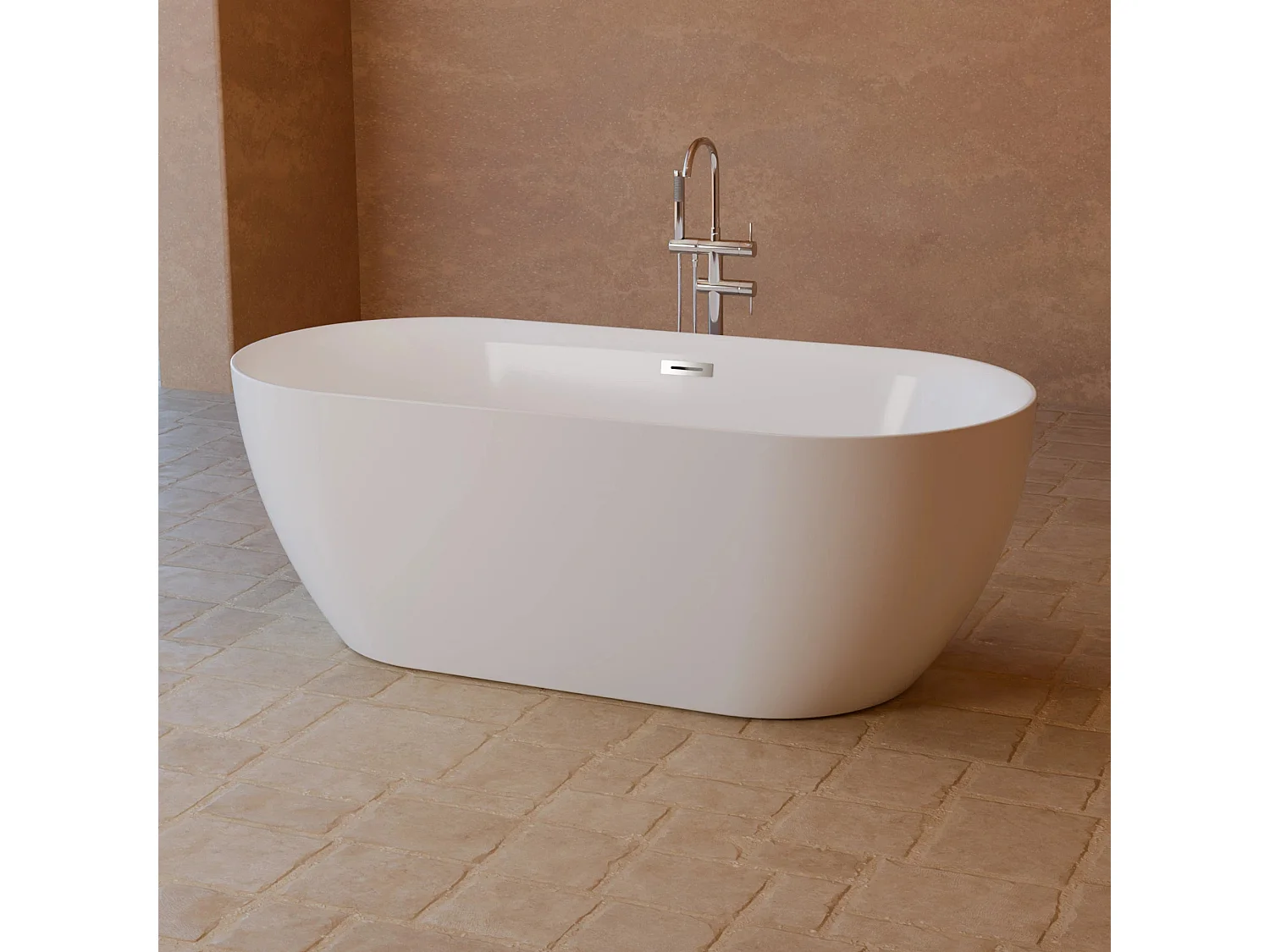 Baignoire Ilot Komodo 170 blanche 170 x80 x58 cm, by SPALINA