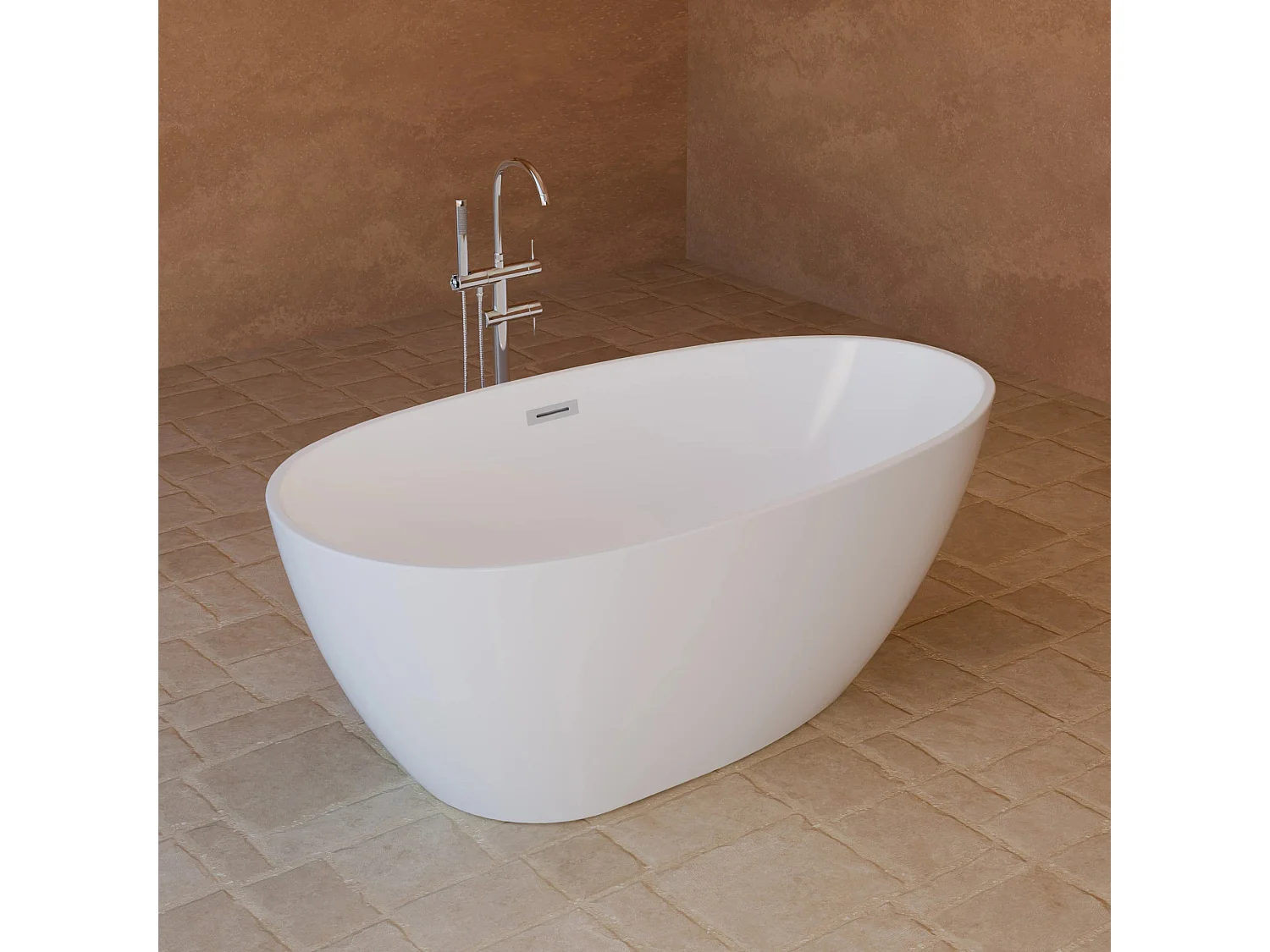 Baignoire Ilot Kelly 150 blanche 150 x80 x58 cm, by SPALINA