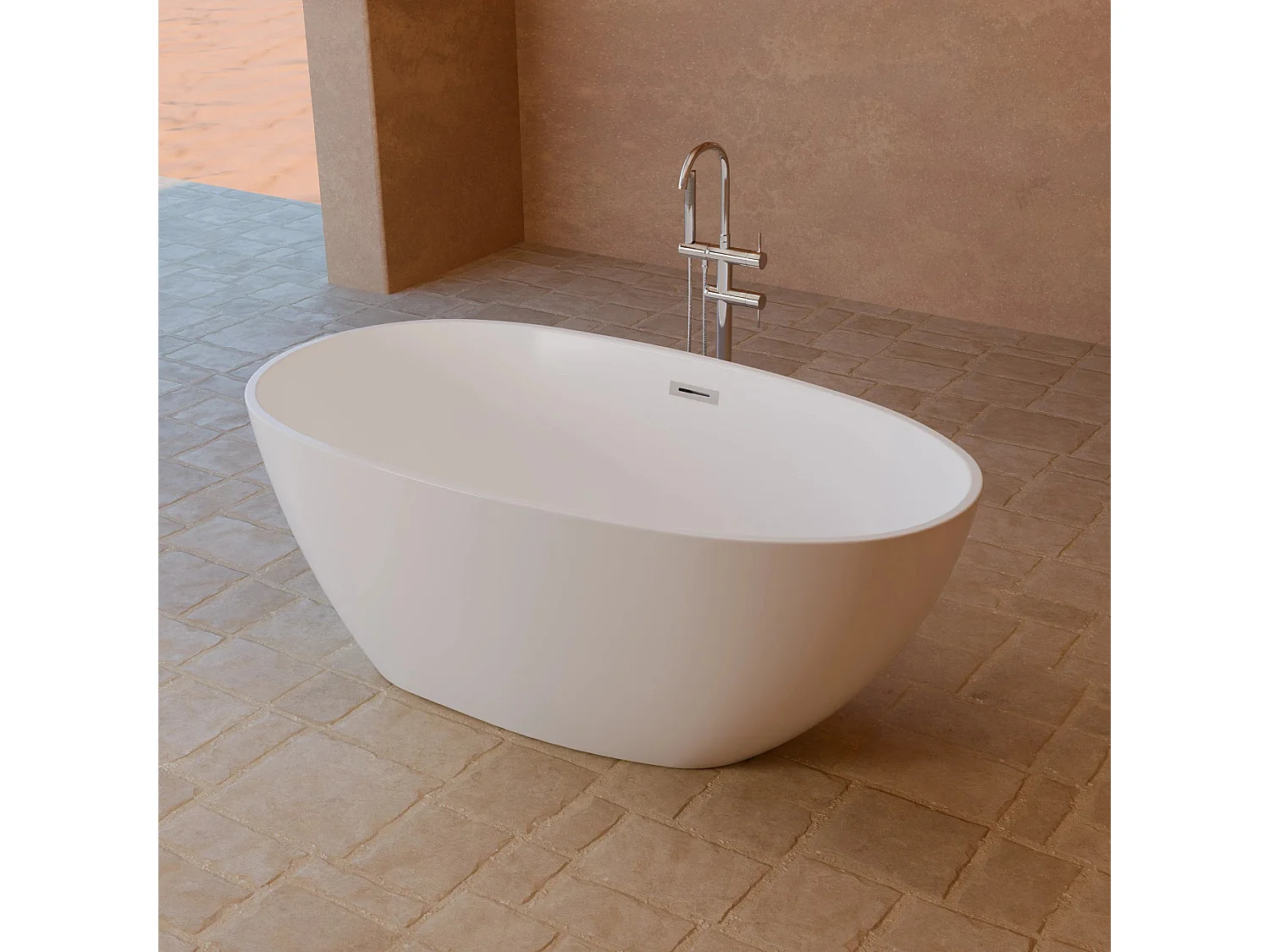 Baignoire Ilot Kelly 150 blanche 150 x80 x58 cm, by SPALINA