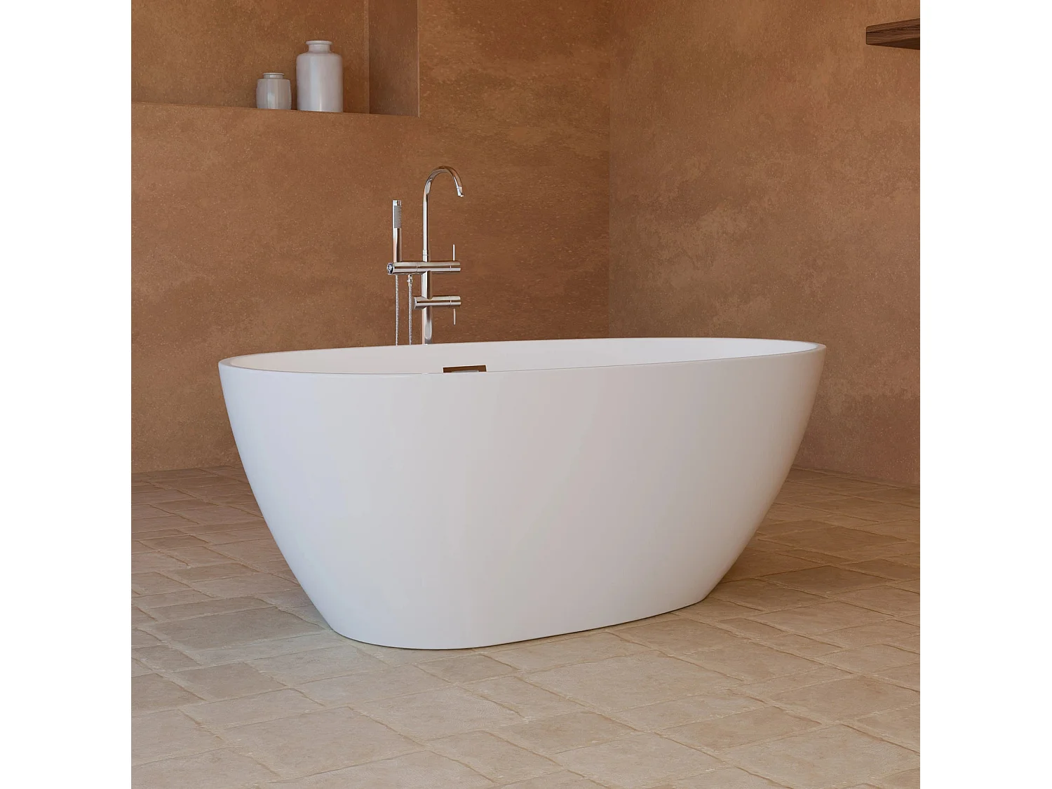 Baignoire Ilot Kelly 150 blanche 150 x80 x58 cm, by SPALINA
