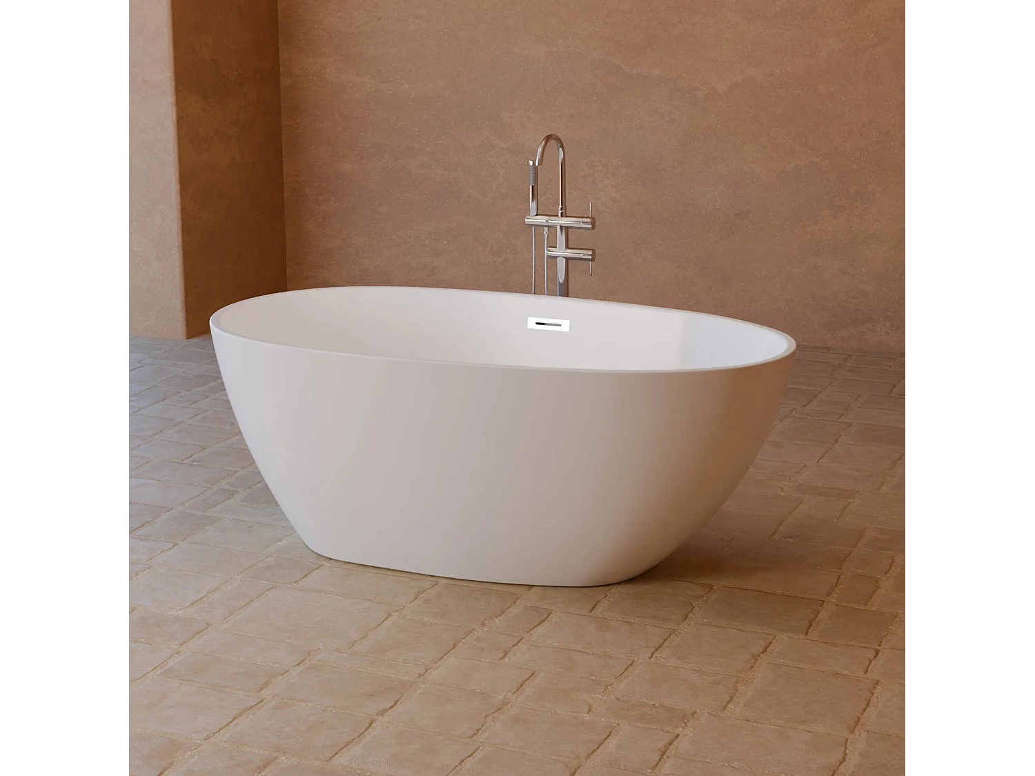 Baignoire Ilot Kelly 150 blanche 150 x80 x58 cm, by SPALINA