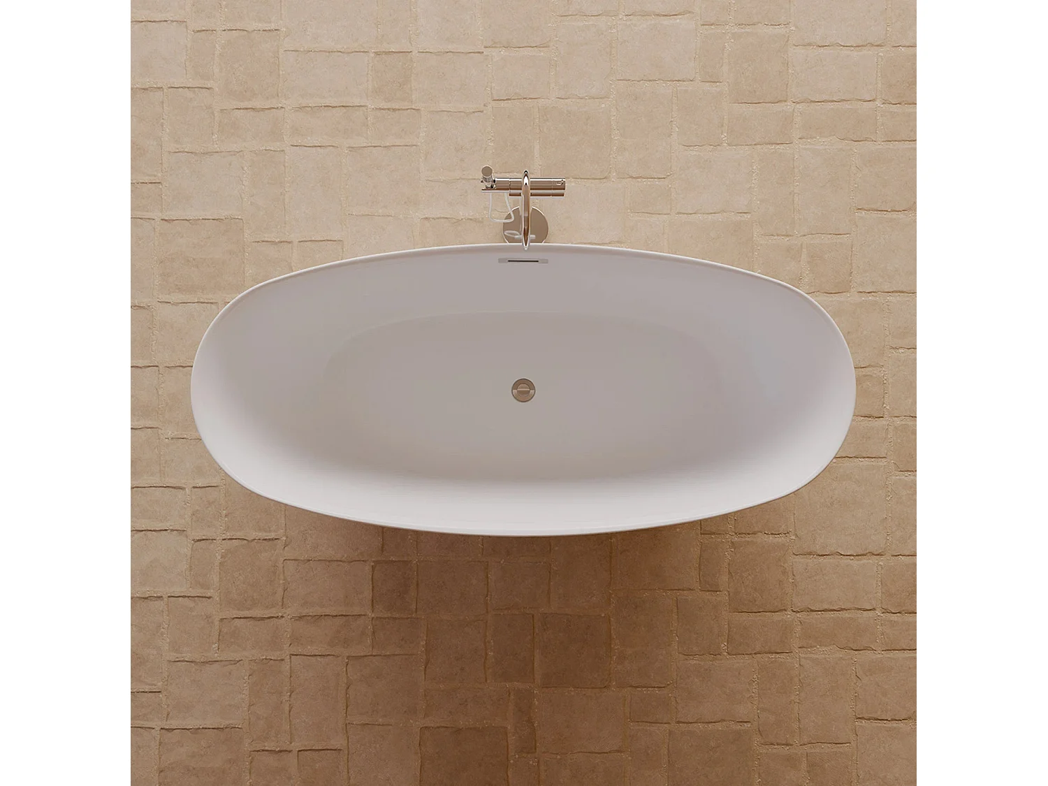 Baignoire Ilot Exquise 160 blanche 160 x73 x67 cm, by SPALINA