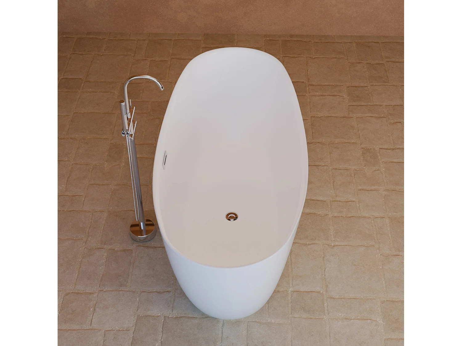 Baignoire Ilot Exquise 160 blanche 160 x73 x67 cm, by SPALINA