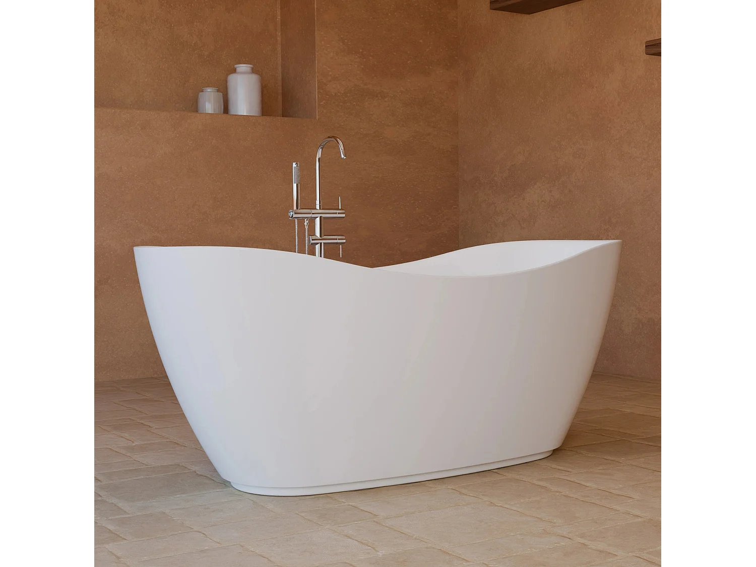 Baignoire Ilot Exquise 160 blanche 160 x73 x67 cm, by SPALINA