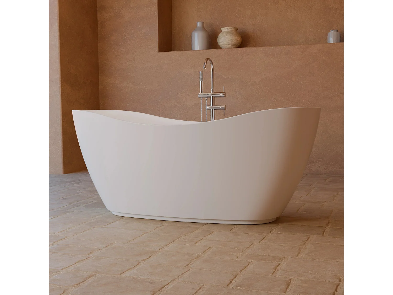 Baignoire Ilot Exquise 160 blanche 160 x73 x67 cm, by SPALINA