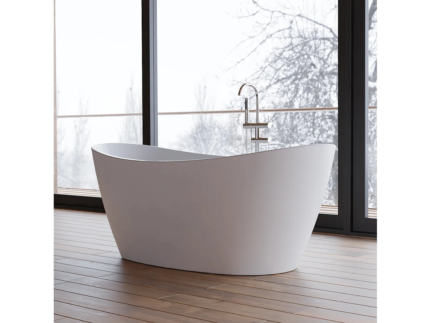 Baignoire Ilot Neroon 2.0 150 blanche 150 x75 x67 cm, by SPALINA