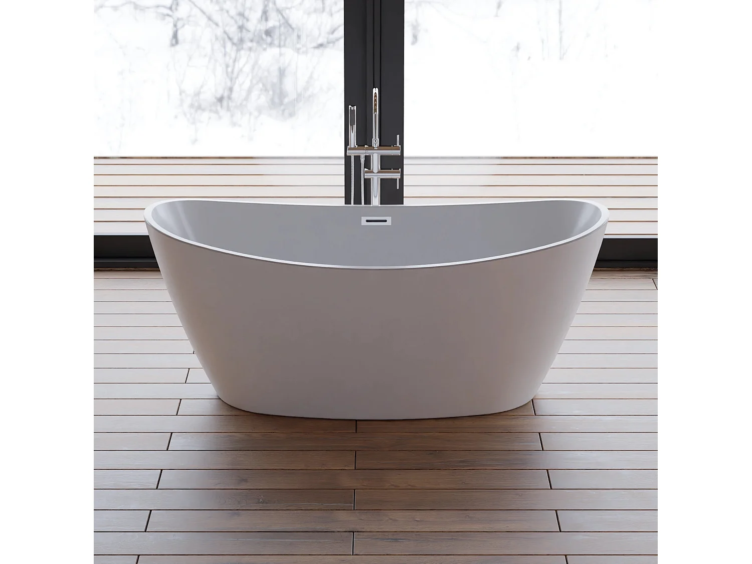 Baignoire Ilot Neroon 2.0 150 blanche 150 x75 x67 cm, by SPALINA