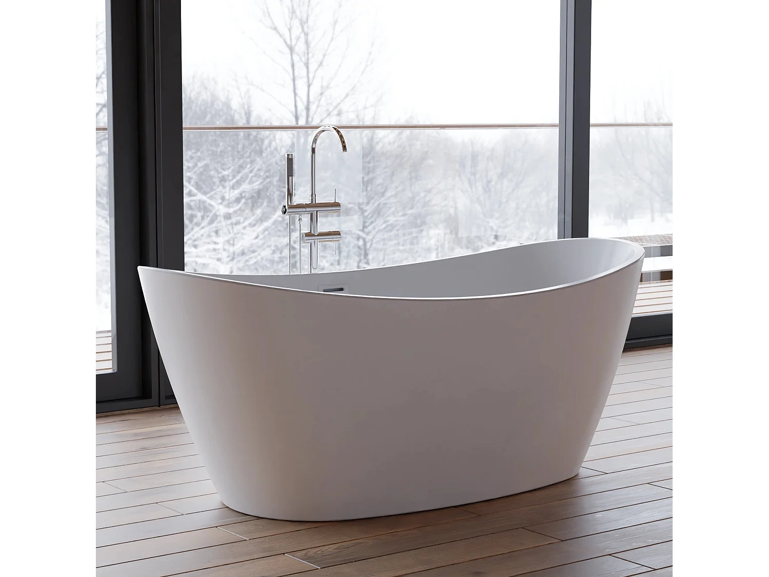 Baignoire Ilot Neroon 2.0 150 blanche 150 x75 x67 cm, by SPALINA