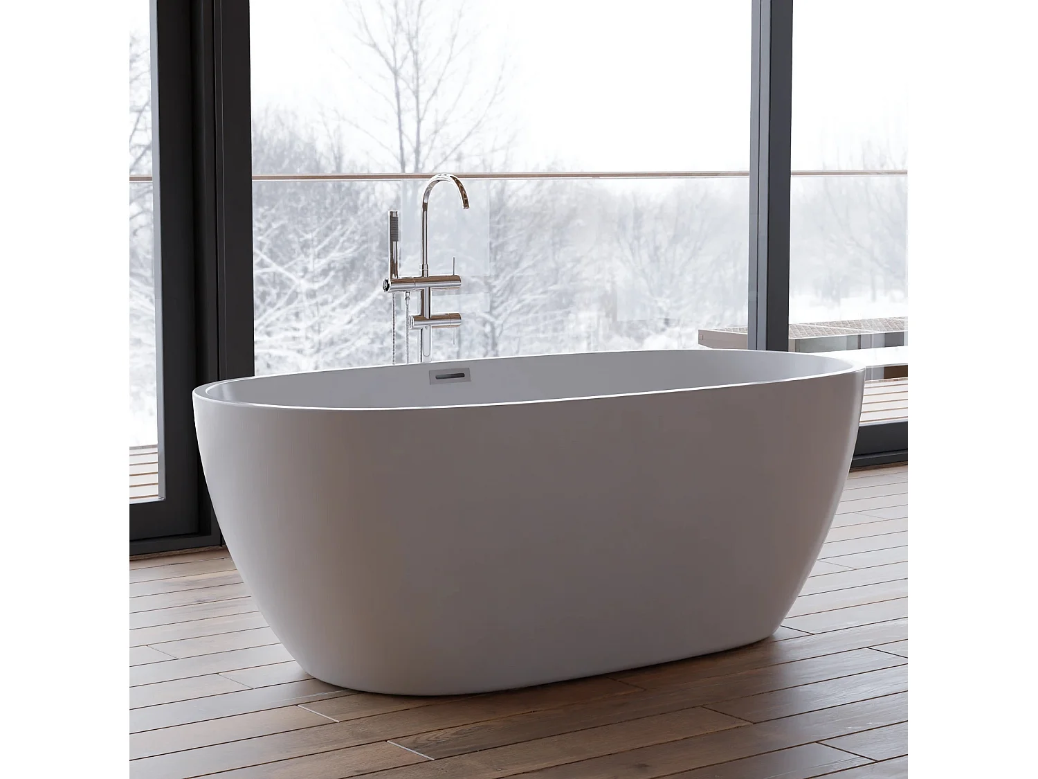 Baignoire Ilot Samba 160 blanche 160 x79 x58 cm, by SPALINA