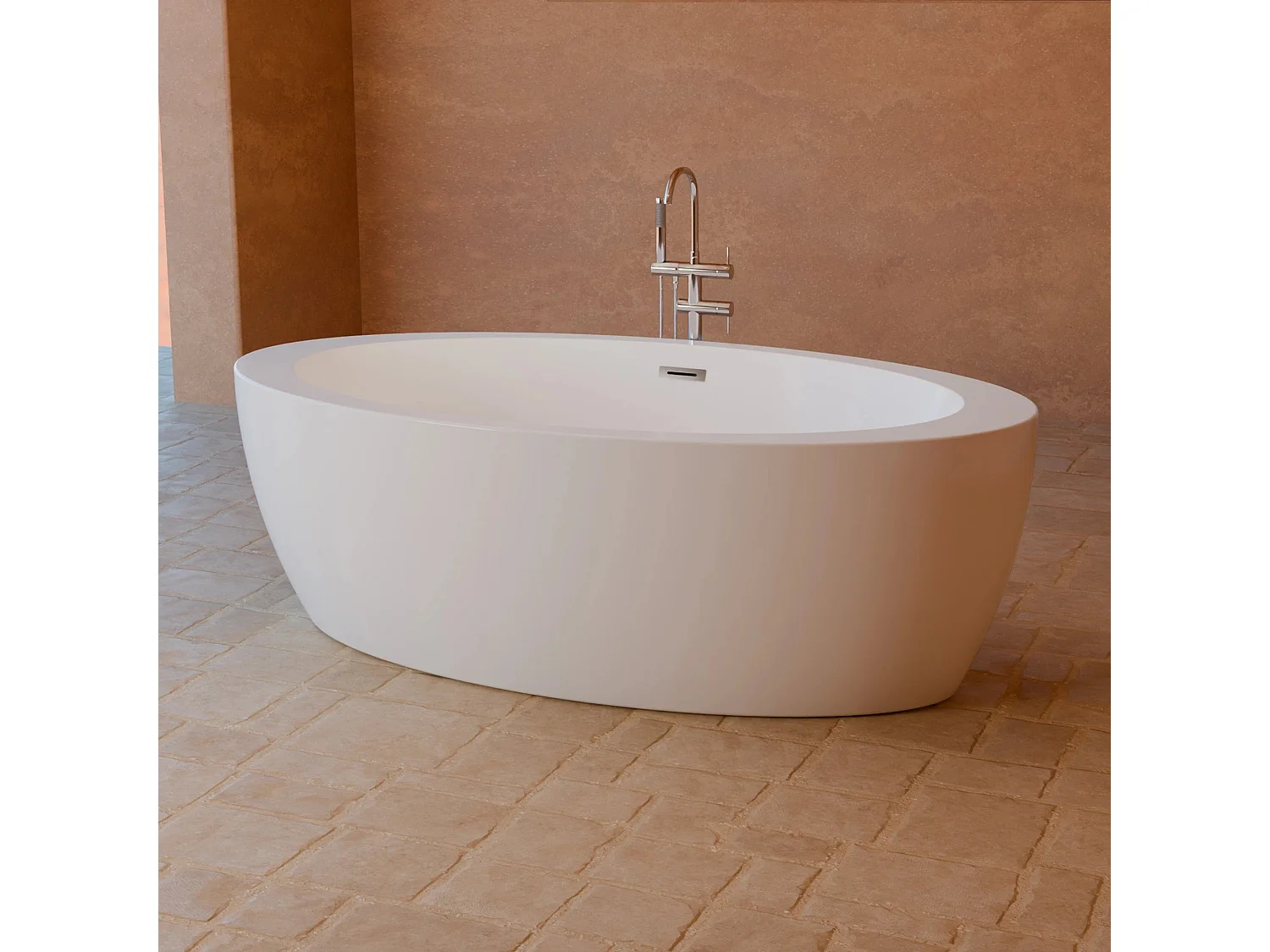 Baignoire Ilot Pearl 180 blanche 180 x95 x58 cm, by SPALINA
